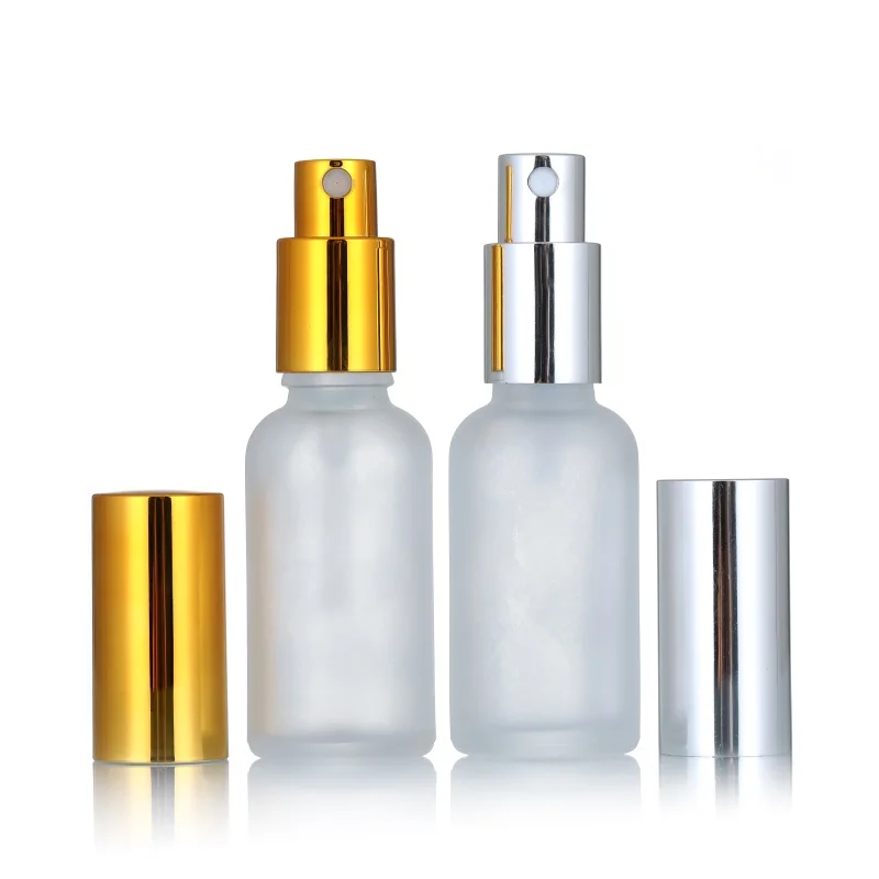 264pcs 50ml Cosmetic Packaging 10ml 15ml 30ml 100ml 20ml Frosted Perfume Fine Mist Glass Spray Bottle With Gold Silver Sprayer