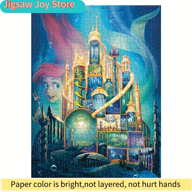 

2D Flat Puzzle Featuring Cartoon Characters Like Ariel from The Little Mermaid, Designed for Wall Hanging. It'S a Fun Game for