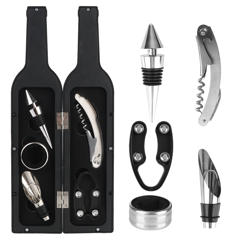 Edelstahl mit Tropf ring, Folien schneider, Weinaus gießer und Stopfen Wein öffner Zubehör Set 5