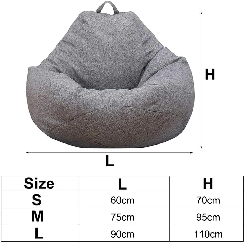 la Silla Grande Puf Sofá Color sólido diseño Simple de la Cubierta Interior del ocioso Perezoso para Adultos y niños sin Relleno