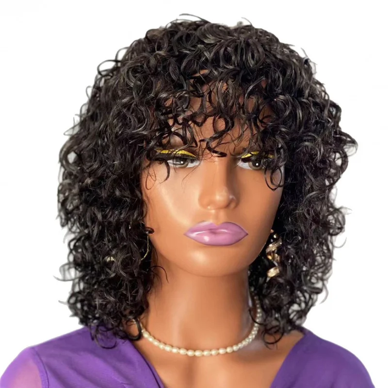 Fashionable hair , African natural fluffy small curly wig