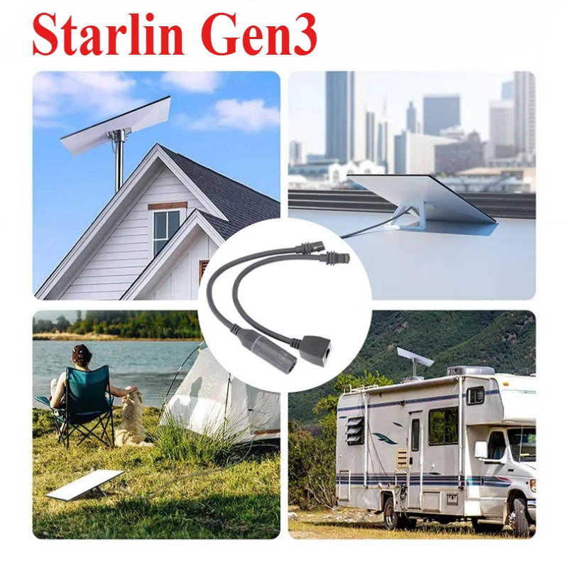 Starlink Gen3 Cable V3 Ethernet Extender Adapter Waterproof SPX To RJ45 Dish Router Gen 3 Rectangular Satellite Converter Cable
