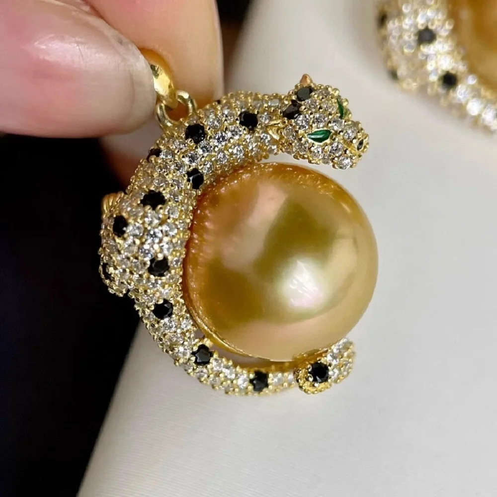 

18'' 11-12MM PEARL PENDANT HUGE AAAA SOUTH SEA ROUND GOLDEN NECKLACE 925S Freeshippings Items