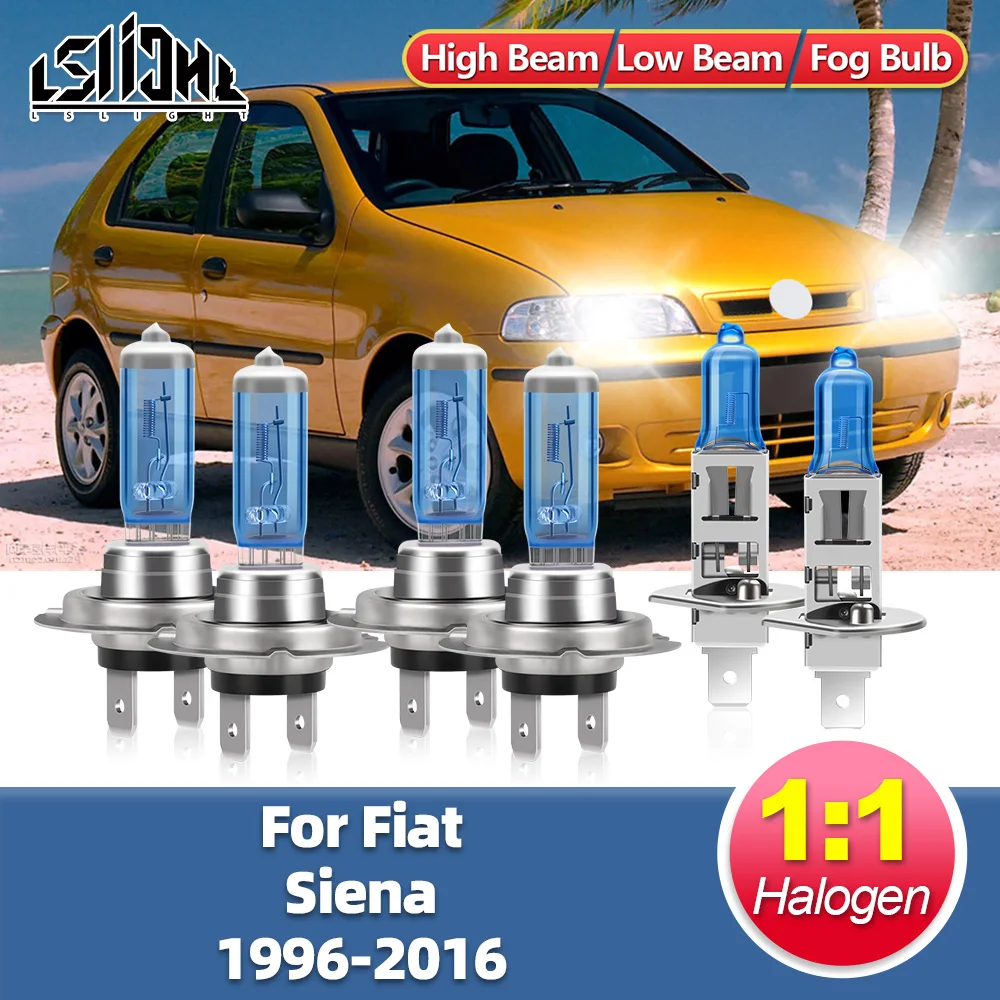 LSlight For Fiat Siena 1996-2012 2013 2014 2015 2016 Halogen Headlights 100W Auto Bulbs White 6000K Car High Low Beam Headlamps