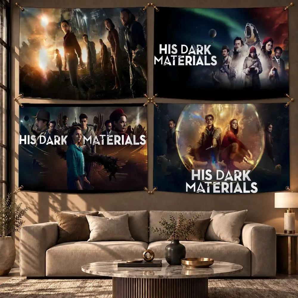 Popular TV Show His Dark Materials Flags Wall Hanging Flag Banner Home Decor Aesthetic Living Room Bedroom HD Fabric