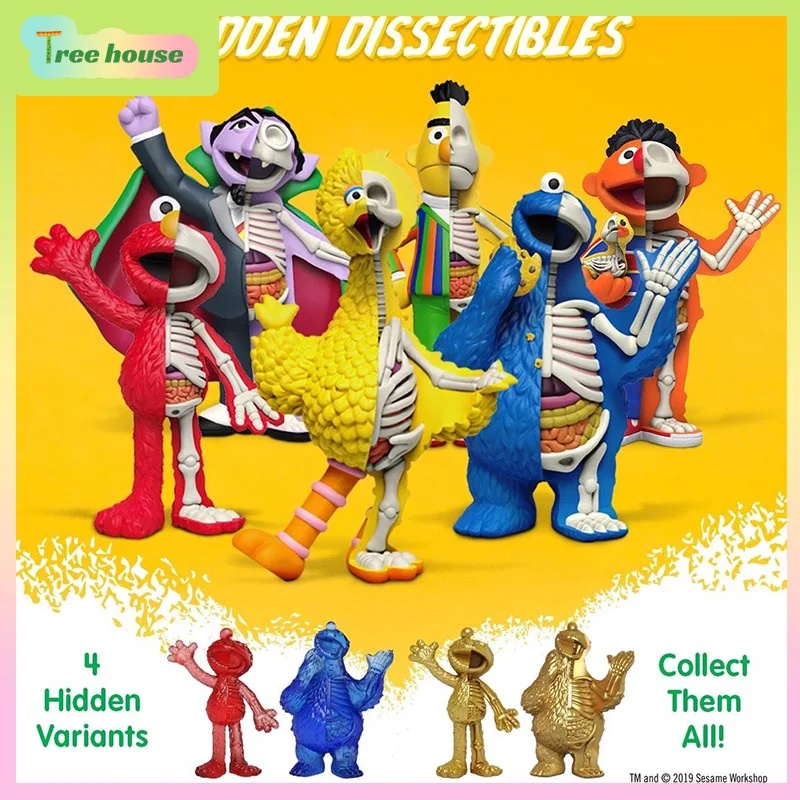 Mighty Jaxx Sesame Street Series Blind Box Half Skeleton Series Anime Figure Room Ornament Desktop Decoration Christmas Gift