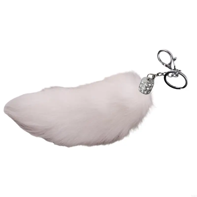 

N0HE Unique Foxes Tail Keychain Accessory Plush Bag Hanging Charm for Trendy Look