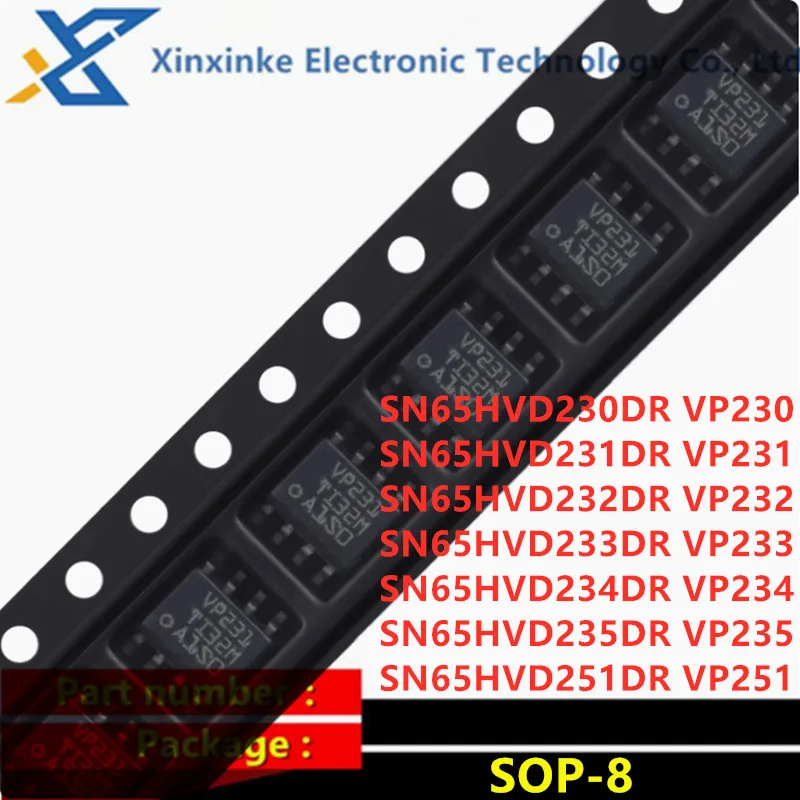 10PCS SN65HVD230/231/232/233/234/235DR SN65HVD251DR SOP-8 Marking：VP230 VP231 CP232/233/234/235/251 CAN Transceiver ICs