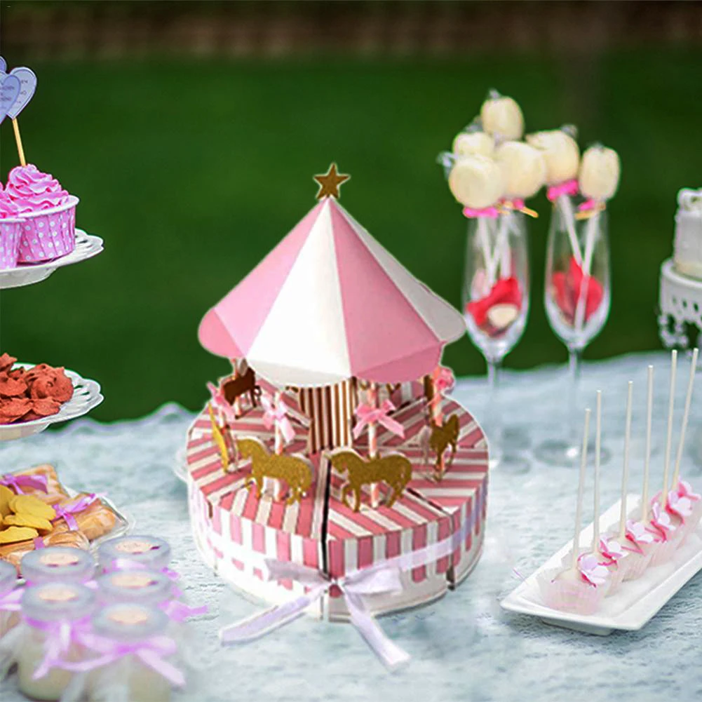 Romantic Carousel Candy Box New and High Quality Fashionable Atmosphere Sweet Wedding Party Decoration Guest Favors Gifts