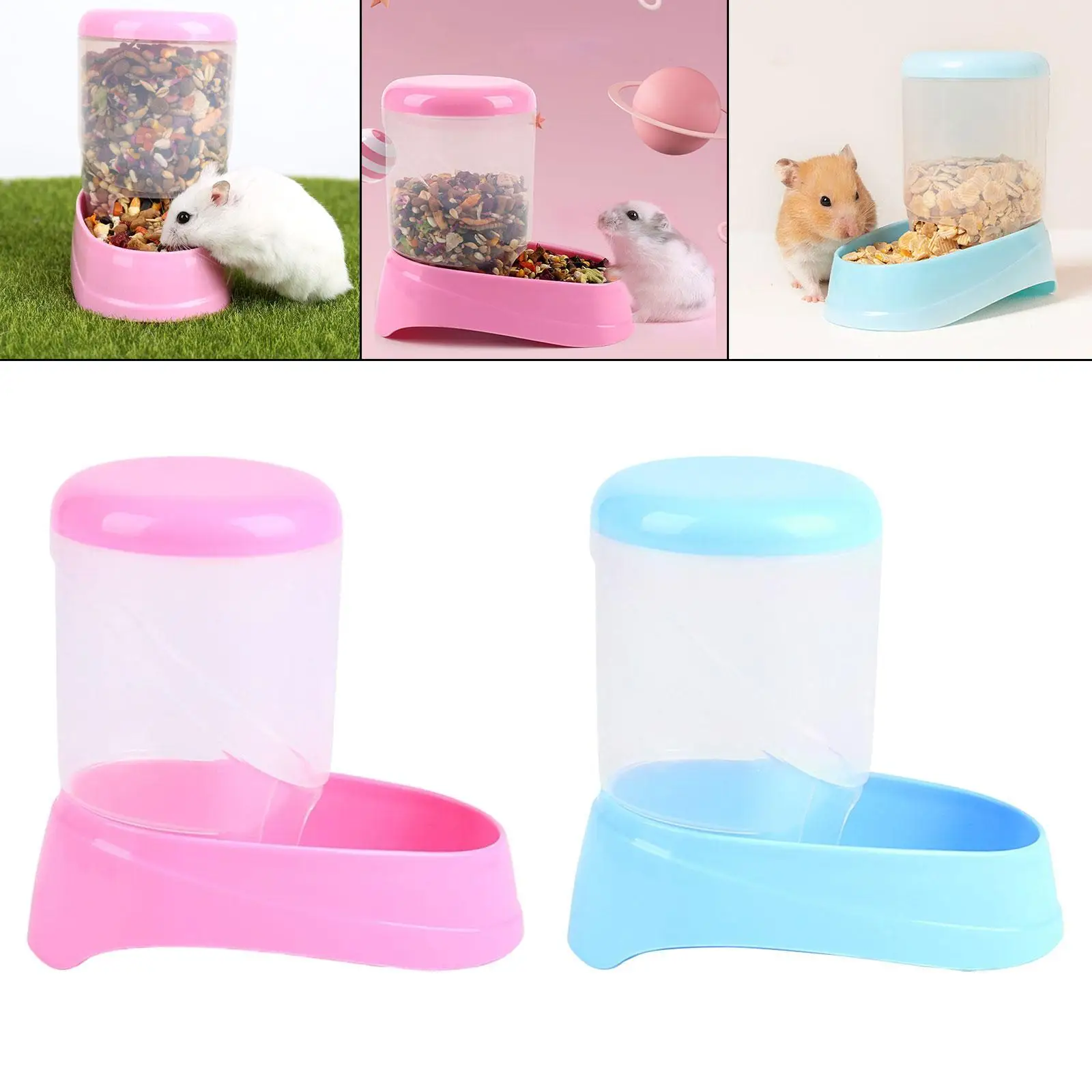 Alimentador automático de hamster, tigela de alimentação, recipiente de comida, dispensador de pássaros para chinchilas, animais pequenos, ouriço, anão