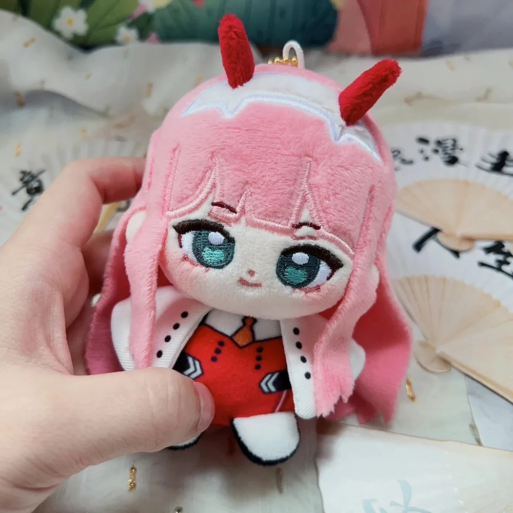 Anime DARLING In The FRANXX Zero Two Cosplay Keychain Cute Plush Cotton Doll Backpack Pendant Keyring Accessories - view 3