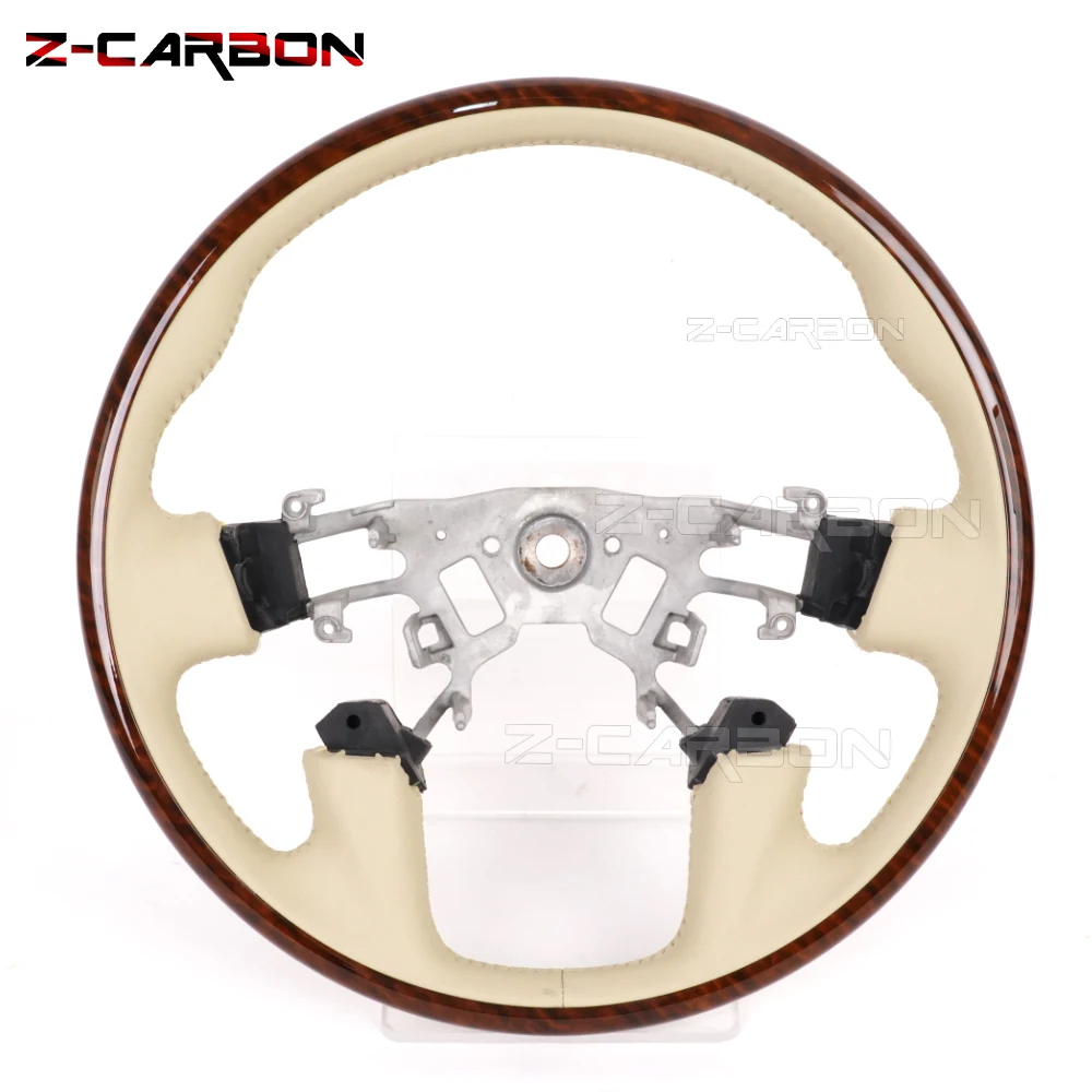 Wood Steering Wheel For Nissan Patrol Y62 2010-2018 Leather Car Steering Wheel Wooden Material Accessories