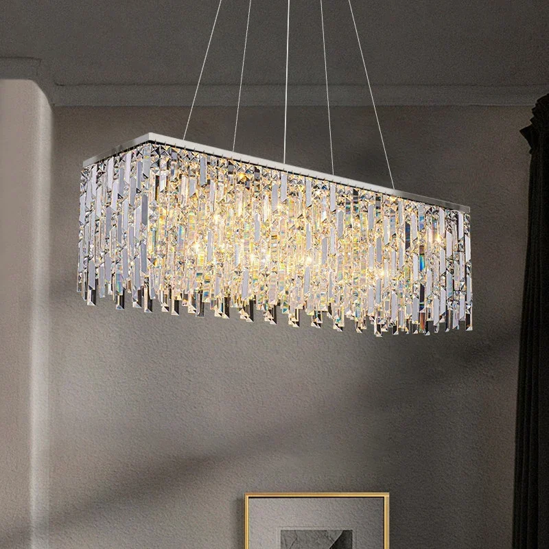 American Style Chandelier 2025 Round Crystal Bar Ceiling Lamp Dimmable Pendant Light Hardware Adjustable Height for Dining Room
