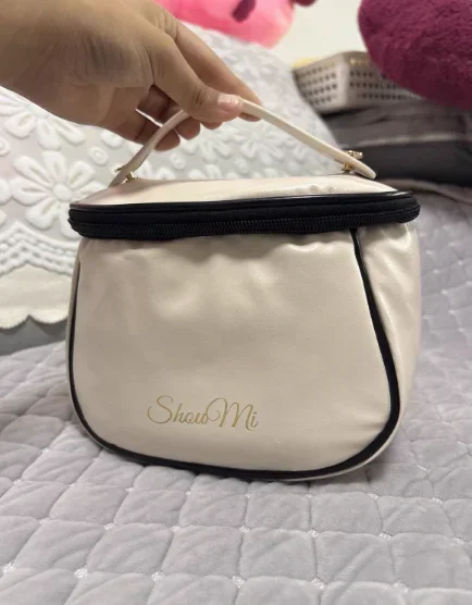Reise-Kosmetiktasche mit großer Kapazität, tragbare PU-Leder-Kosmetiktasche, wasserdichte Handtasche, Toilettenartikel-Tasche, Aufbewahrungstasche für Hautpflegeprodukte – Detail 6