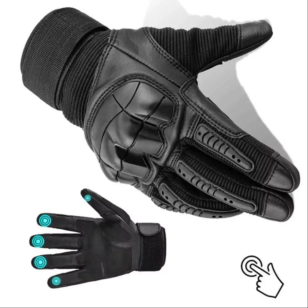

1 пара мужских перчаток 2025, мотоциклетные перчатки с сенсорным экраном, твердый корпус, набивка для ладони, охотничьи, пешие прогулки, кемпинга, альпинистские перчатки
