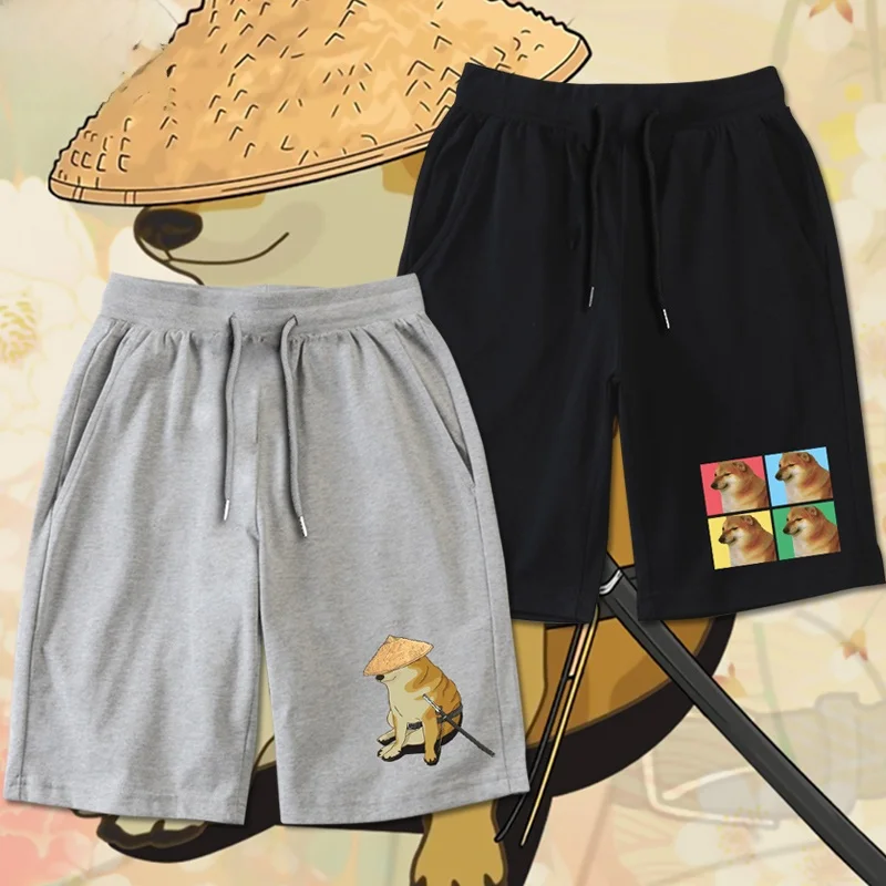 

Loose Cheems Summer orts ex Cartoon Anime Casual Pants Youth Active Sle Five Inches Length Basic Colors Faion Brand