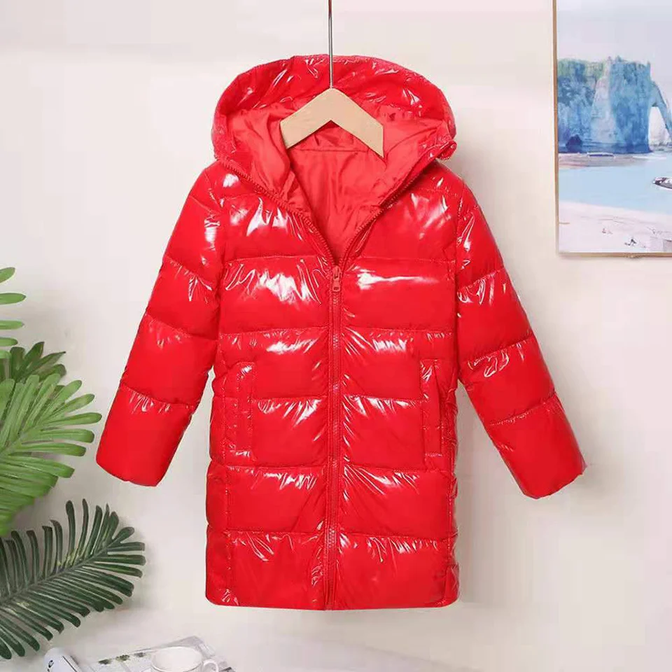 Parkas Black/Red Color Down & 3-12 Winter Kids Girls Outerwear Casual Girl Warm Hooded Parkas Windproof Jacket For Girls Coats