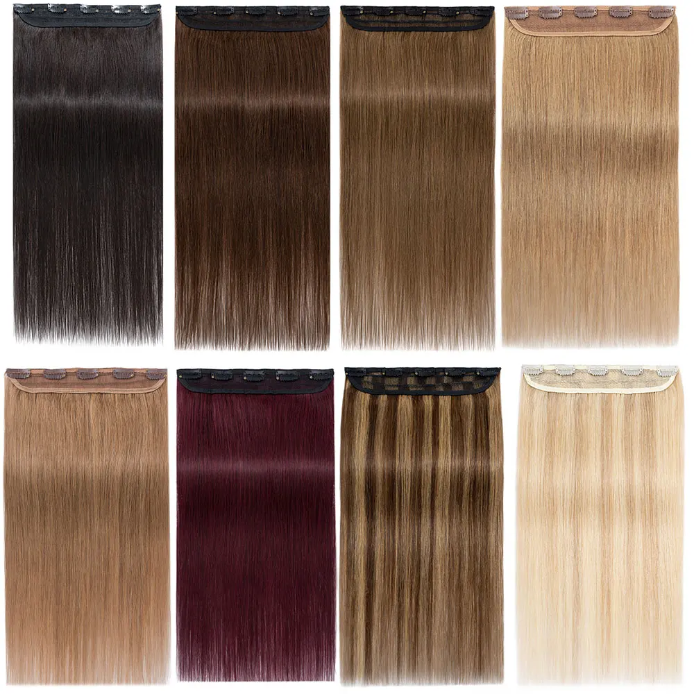 Rich Choices One Piece Hair Extensions Clip in Human Hair 3/4 Full Head Clip In Hair Extension for Women Adding Hair Volume