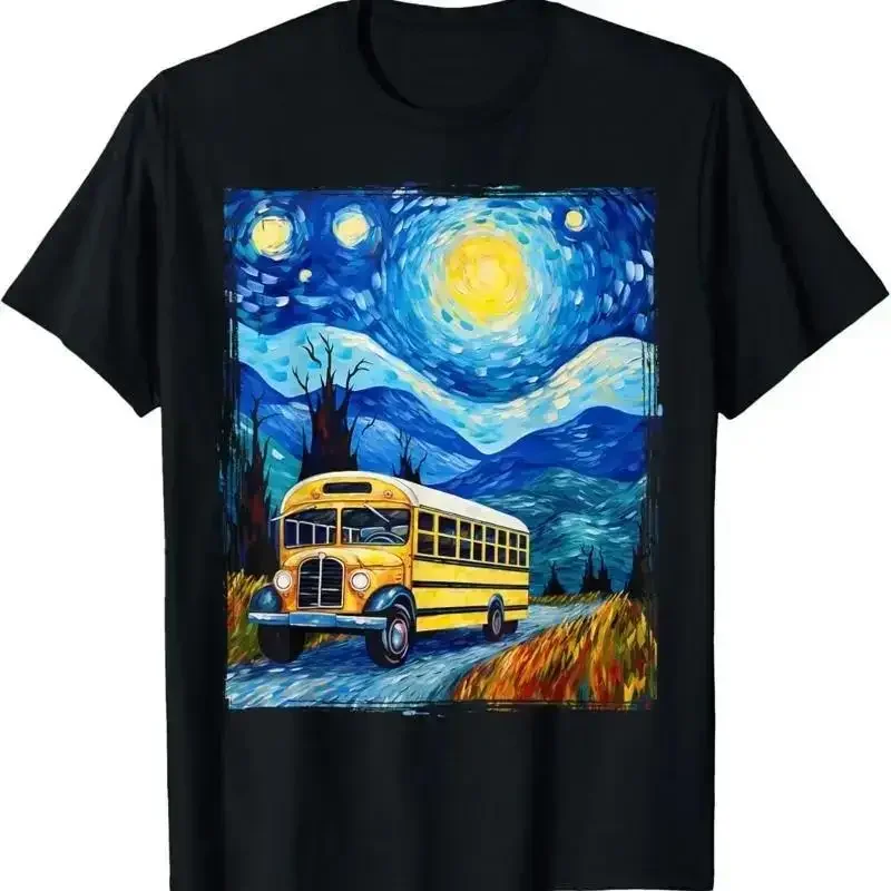 School Bus Driver Art T Shirt