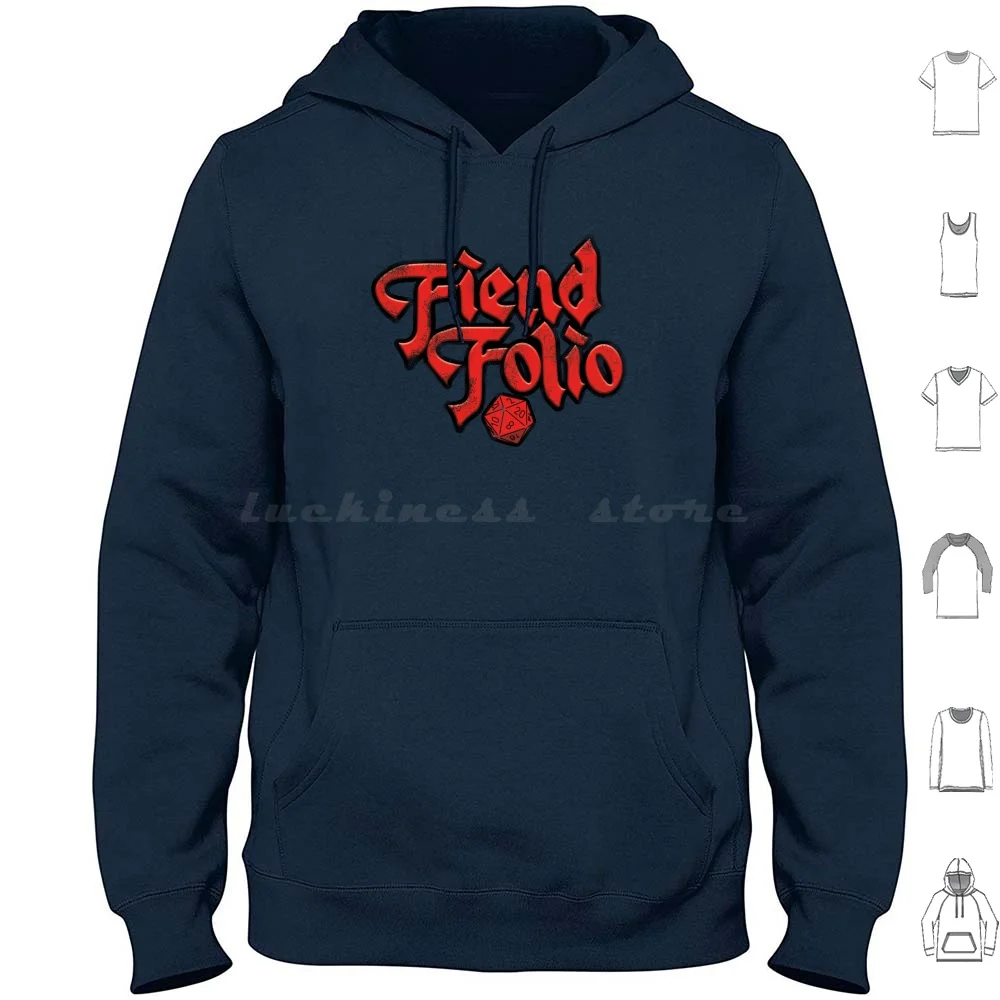 Fiend Folio Redesigned Hoodies Long Sleeve Dnd And D20 Fiend Folio Monsters Horror Rpg Fantasy Vampires Minimalist