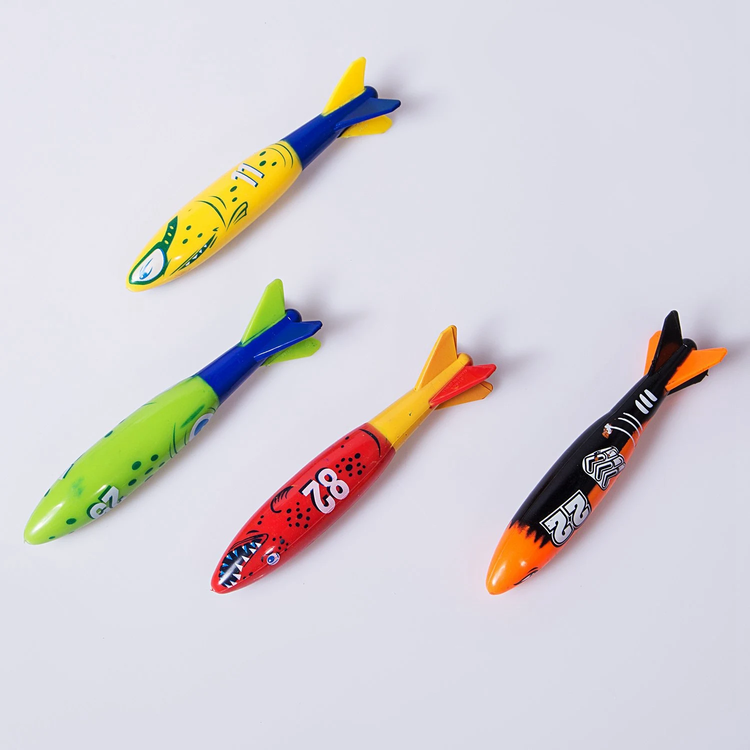 8 Pcs Underwater Swimming Pool Diving Rings, Diving Throw Torpedo Bandits Toys For Kids Gift Set. Training Dive Toys For