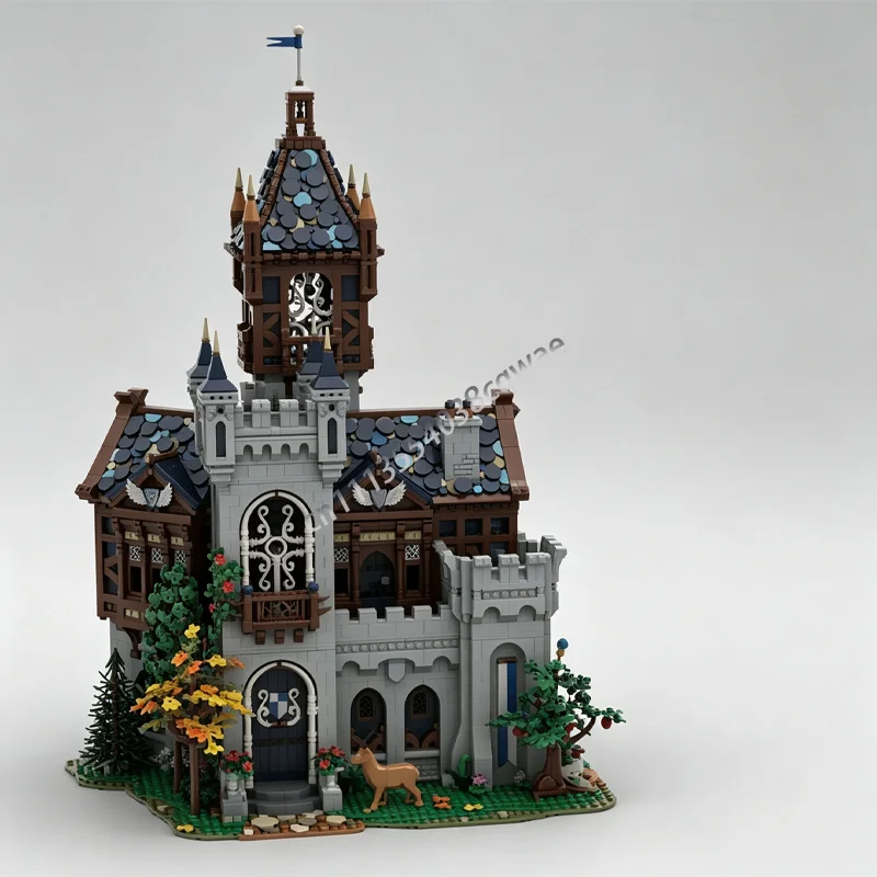 12485PCS Gothic Medieval Falcon Fortress Barracks Castle MOC Model DIY Puzzle Building Blocks Medieval Kingdom Scene Toy Gifts