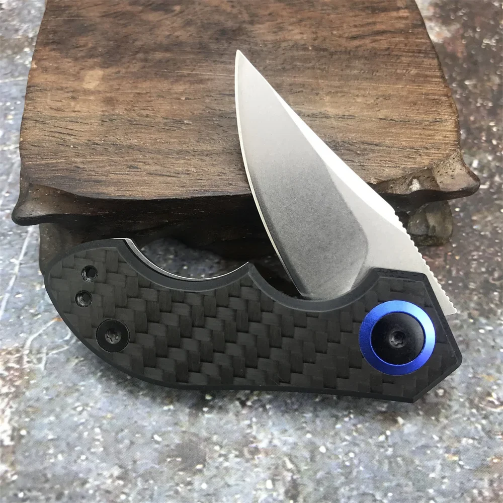 

Карманный складной мини-нож, рукоятка из углеродного волокна с клипсой, уличные охотничьи кемпинговые складные ножи