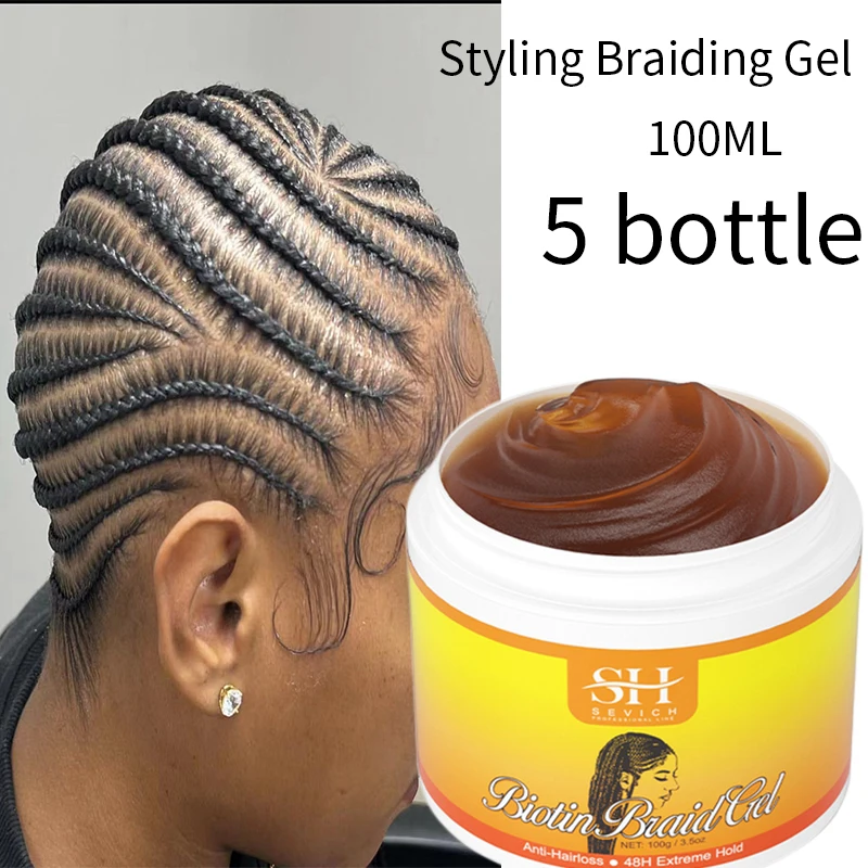 Sevich African Hair Styling Braiding Gel Edges Control Hair Shaping Cream Traction Alopecia Biotin Anti Break Hair Wax Hair Care