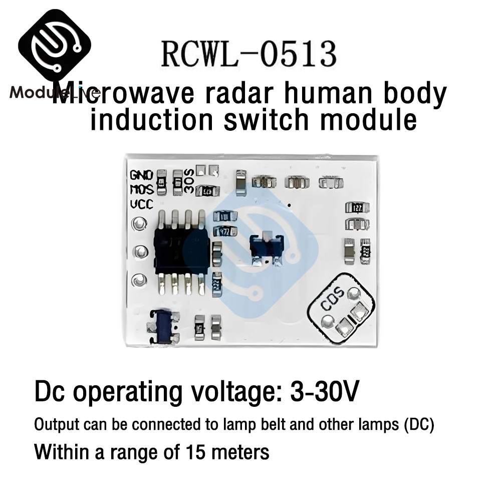 Motion Radar Sensor RCWL-05 2.4GHz to 5.8GHz Human Body Induction Switch RCWL-0513 Microwave Radar Sensor Module for Arduino Diy