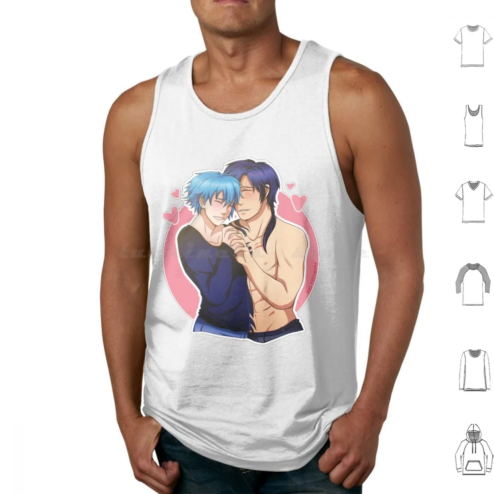 Koujaku X Aoba Hearts Tank Tops Print Cotton Koujaku Aoba Seragaki Dmmd