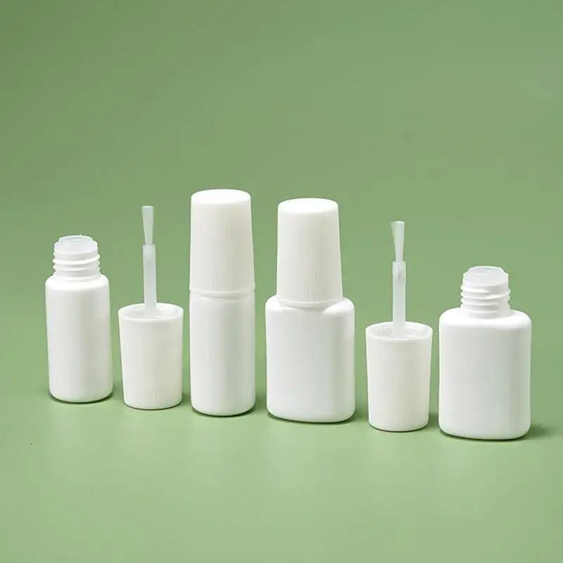 Frascos de esmalte de 10ml vazios, à prova de vazamentos e reutilizáveis, com tampa de pincel para arte de esmalte em gel DIY e organização.
