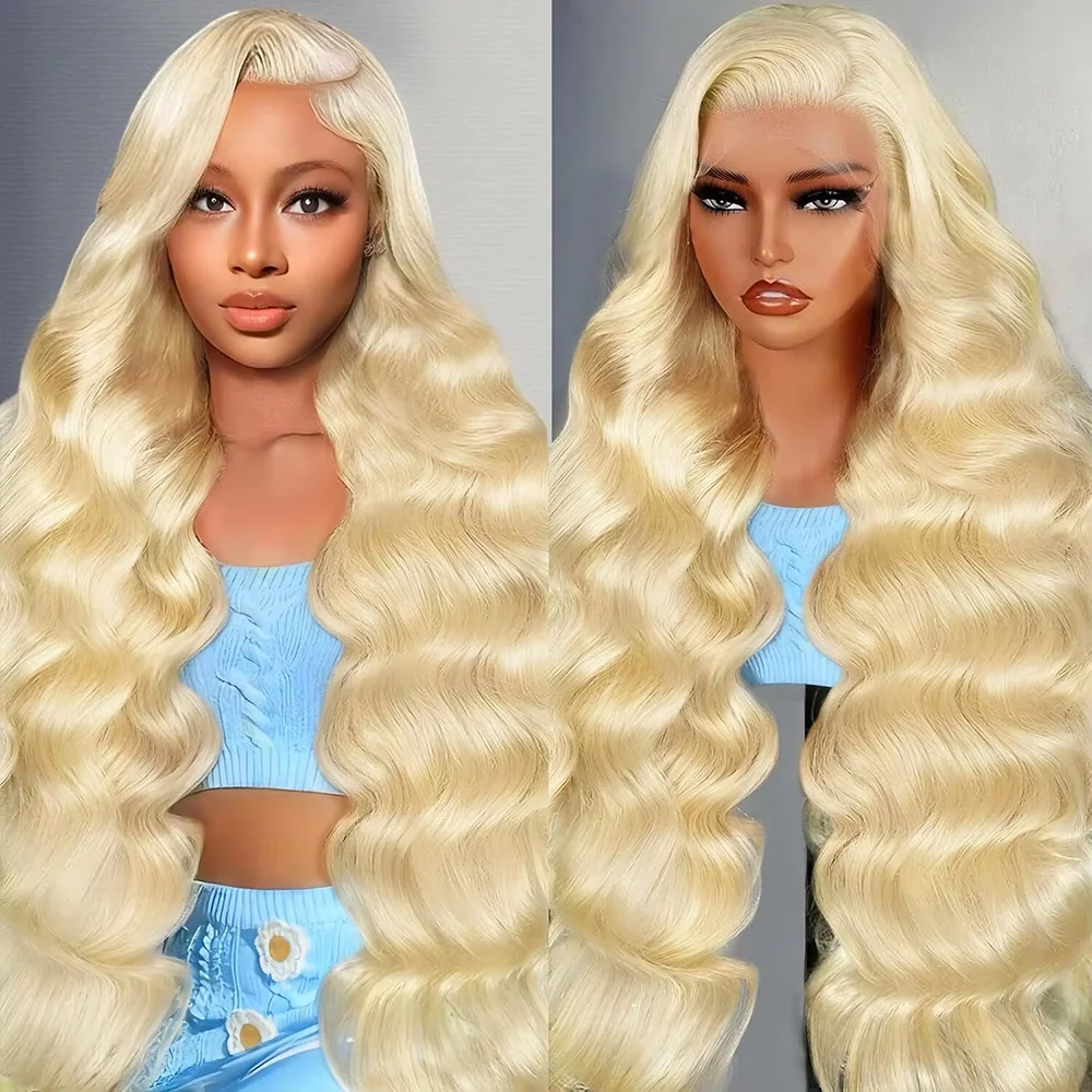 

40 46 Inch 220% Density 613 Human Hair Wig 13x6 HD Lace Frontal Wig Body Wave Lace Front Wig Honey Blonde Human hair For Women