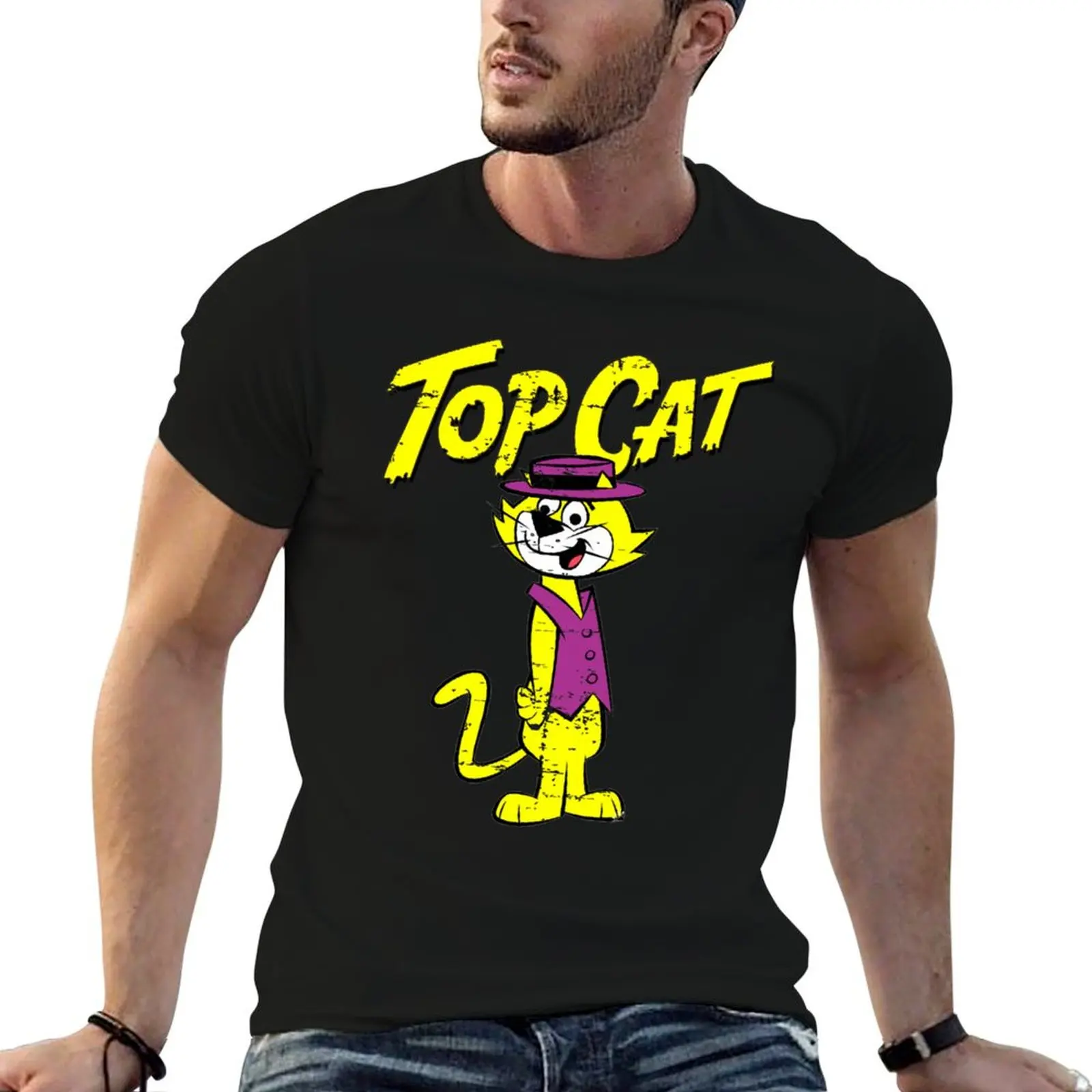 Top Cat T-Shirt Basic Daily Outfit Short Sleeve Tee