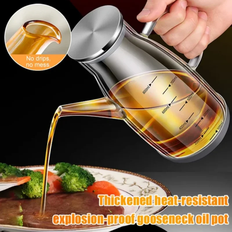 

New Oil Spray Bottle 1000ml High Borosilicate Glass Cooking Oil Dispensers Olive Oil Sprayer Mister For Air Fryer Salad Baking