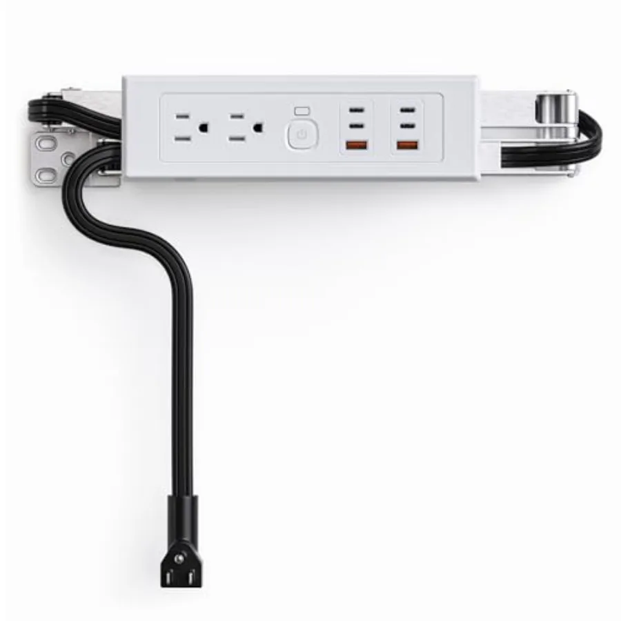 

Drawer Outlet Kit for Vanity Table Desk Nightstand, White ABS Plastic, PD30W Fast Charging with 4 Type-C Ports, Recessed Power