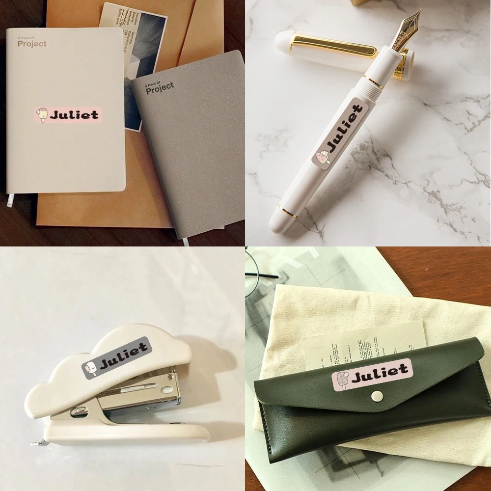 Custom popsicle Name Sticker,Transparent Waterproof Sticker for Kids,diy Name Labels for School Bag Bottles Pen Box Uniform view 4