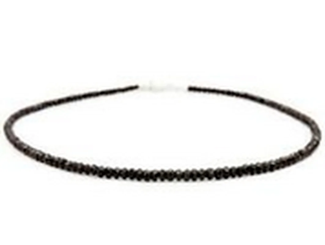 Black Spinel 2x4mm Stone Faceted Rondelle Beads Beaded Jewelry Long Necklace 925