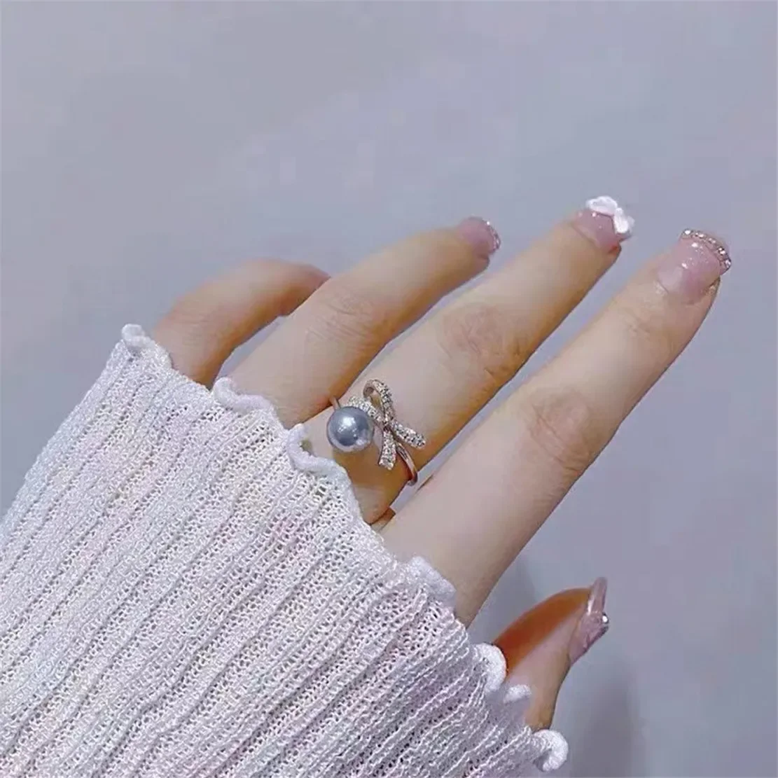 

Регулируемый держатель для колец из штампованного сплава с золотым покрытием из жемчуга, фурнитура для ювелирных изделий своими руками, принадлежности для рукоделия для колец ручной работы без жемчуга