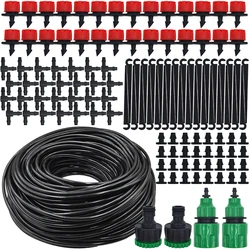 Micro Drip Irrigation System Portable 20M Automatic Watering with Adjustable Drippers Misting Watering Kits Garden Hose