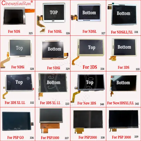 1PCS Top Upper or Bottom Lower LCD Display Screen For Nintendo DS Lite For NDSL NDSI  NDSI 3DS New 3DS XL LL  PSP GO