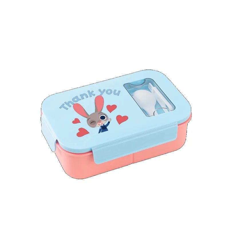 Fiambrera para estudiantes de Zootopia Judy de Disney, fiambrera de plástico para trabajadores de oficina de Anime, puede ser sellada por microondas, fiambrera portátil, regalos