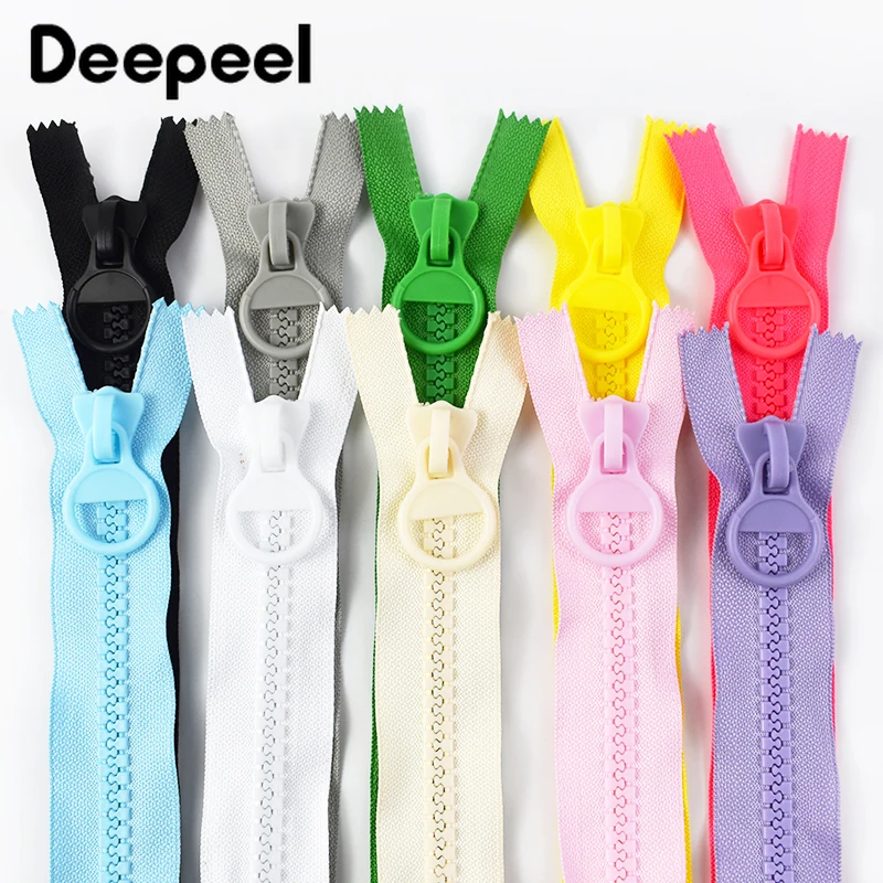 2Pcs Deepeel 10# Large Resin Zipper 20/25/30cm Pencil Case No Endless Lock Zips Garment Makeup Bag Sewing Zip Repair Accessories