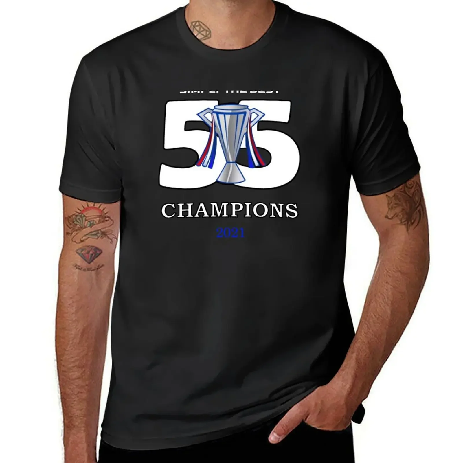 

Rangers 55 Champions T-Shirt blacks oversizeds sweat man t shirt mens big and tall t shirts