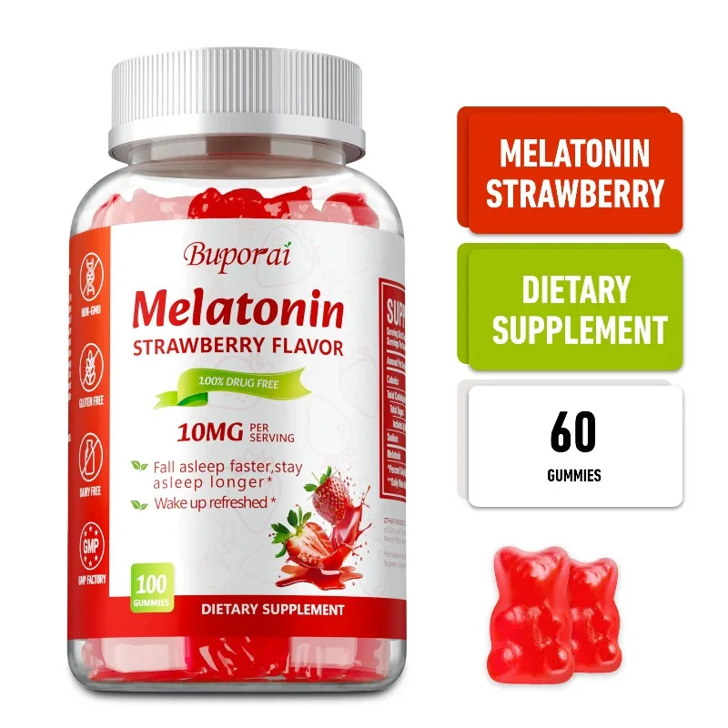 

Melatonin Gummies 10mg - Regulate Sleep Cycles, Promotes Deep Sleep, Improve Mental Strength, Boost Immunity, Non-GMO