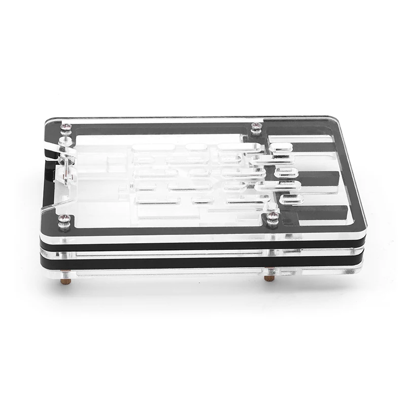 New 5 Layers Acrylic Case for Raspberry Pi 5 Transparent and Black Alternating Shell Support Installing Official Active Cooler