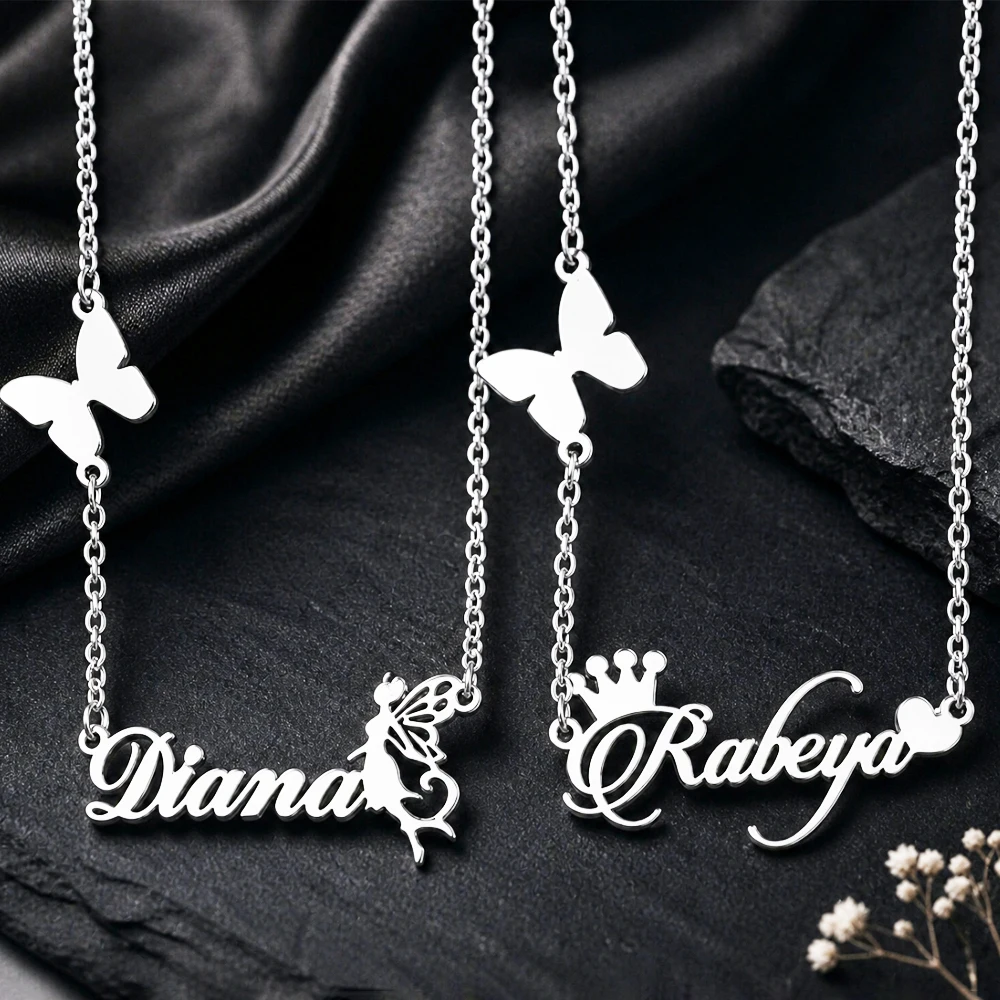Name Necklace Custom - Colar de Borboleta com Nome Personalizado