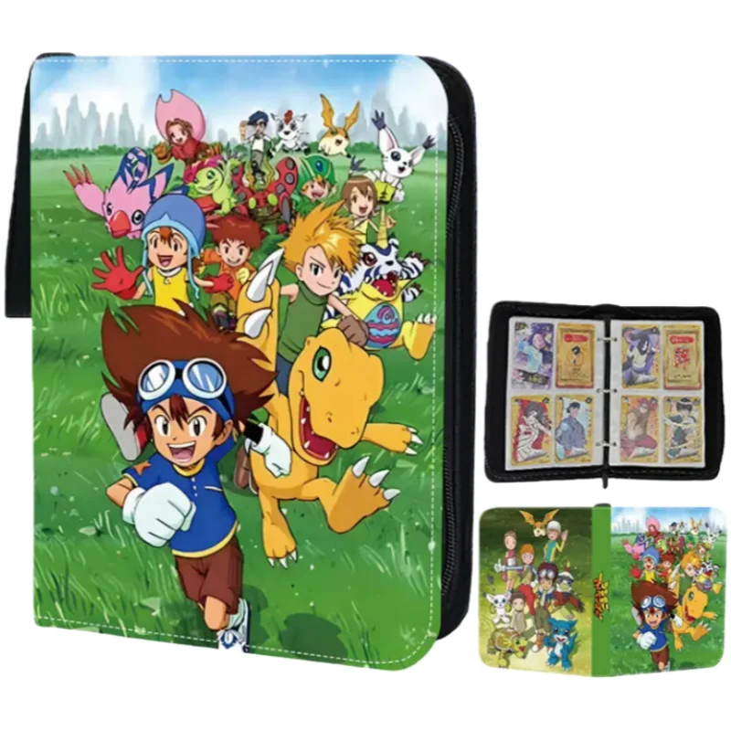 

Digimon Anime Merchandise Album Binder Game Collectible Cards Luxury Fashion Zipper Business Card Holder Children's Toys Gifts