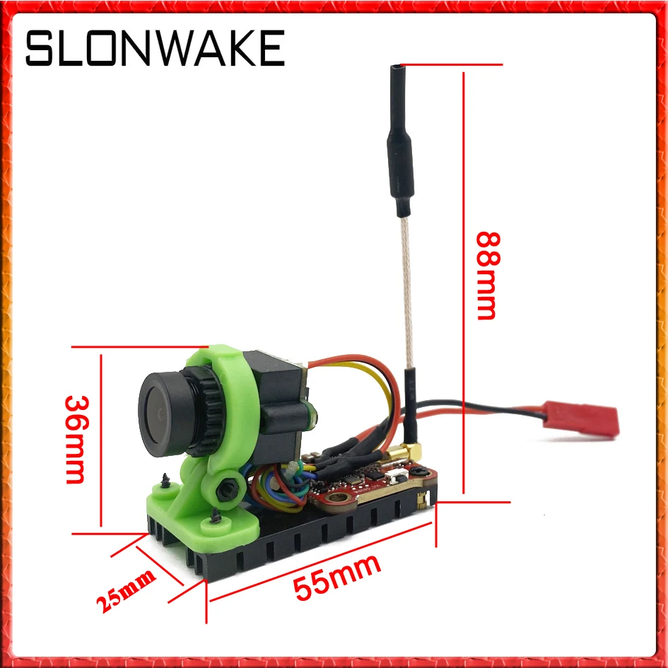 SLONWAKE Atualizado 5.8GHz 48CH 600mW câmera transmissor FPV ajustável com sistema CMOS 1000TVL FPV para RC FPV Racing Drone