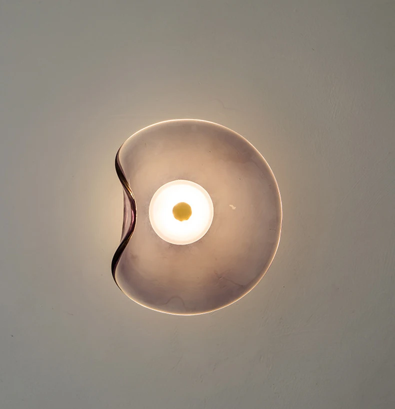 Art Amber Gray Glass LED Wall Light 3000K Sconce