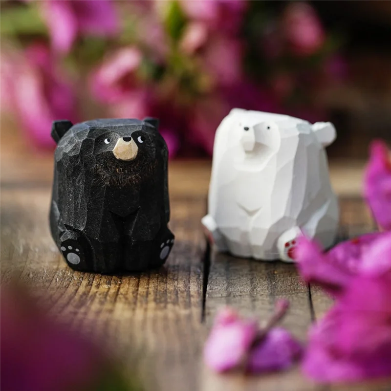 

A43F-мини-медведь, скульптура животного, миниатюрная статуя, милый медведь, украшения для крыльца, украшение для домашнего стола, поделки